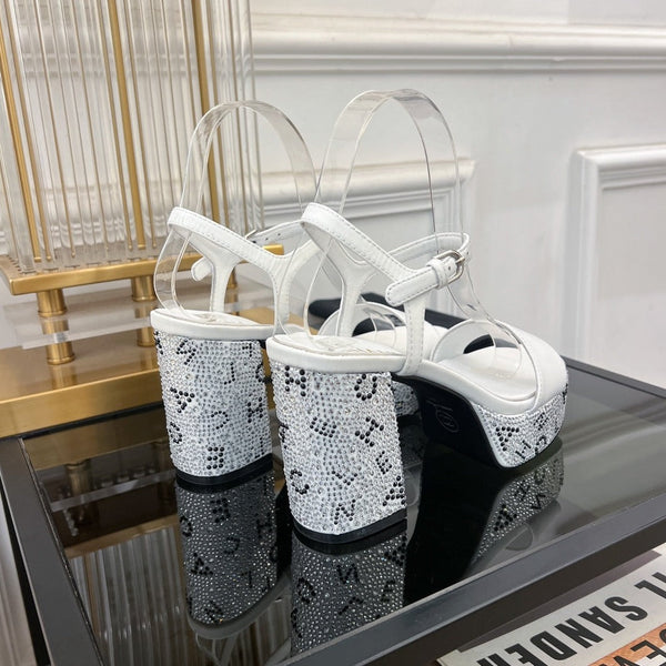 sandalo slingback 90 in pelle di agnello bianca