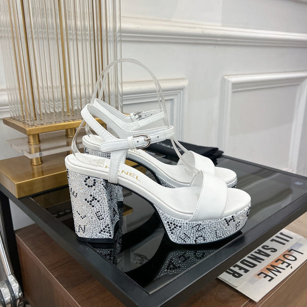 sandalo slingback 90 in pelle di agnello bianca