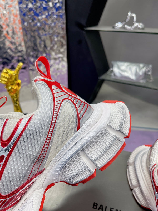 SNEAKER 3XL IN RETE BIANCA E POLIURETANO ROSSO MIX