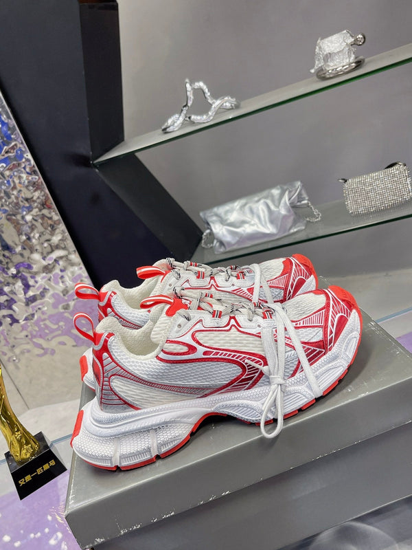 SNEAKER 3XL IN RETE BIANCA E POLIURETANO ROSSO MIX