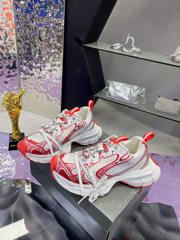 SNEAKER 3XL IN RETE BIANCA E POLIURETANO ROSSO MIX