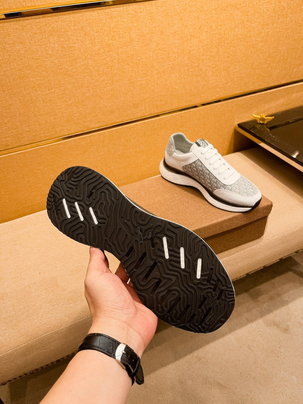 CD SALVATORE FERRAGAMO SNEAKER WHITE AND GRAY JACQUARD