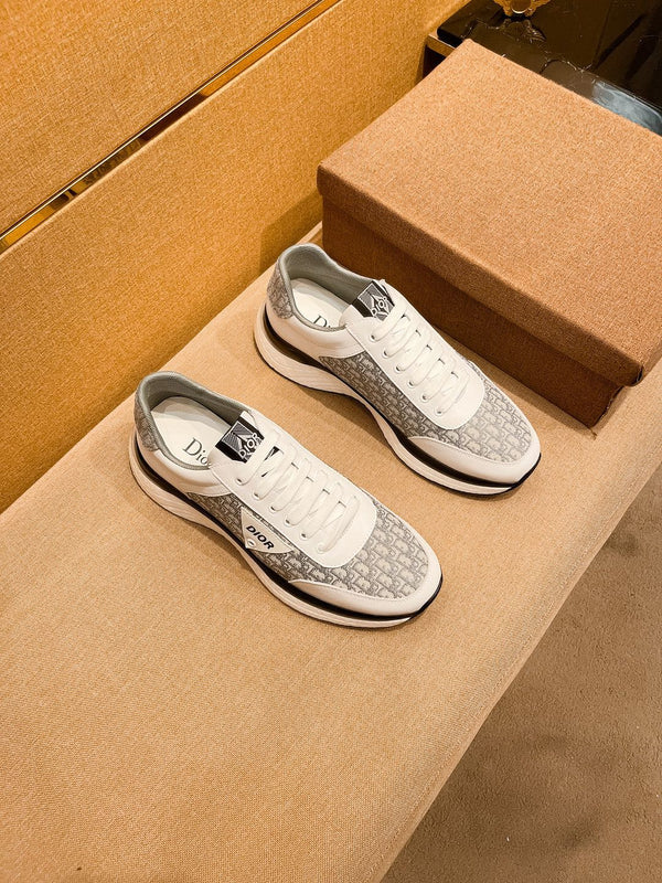 CD SALVATORE FERRAGAMO SNEAKER WHITE AND GRAY JACQUARD