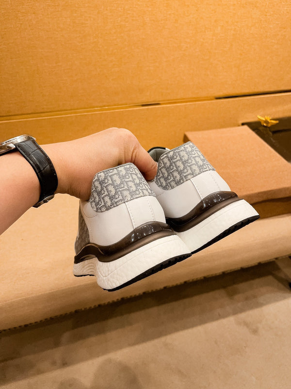 CD SALVATORE FERRAGAMO SNEAKER WHITE AND GRAY JACQUARD