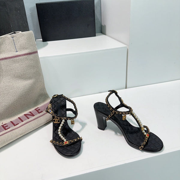 high heel sandal 85 black quilted calfskin mop