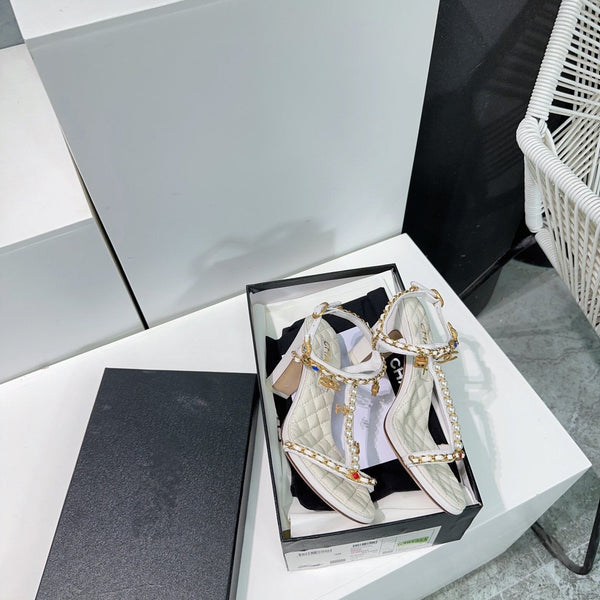 high heel sandal 85 white quilted calfskin mop