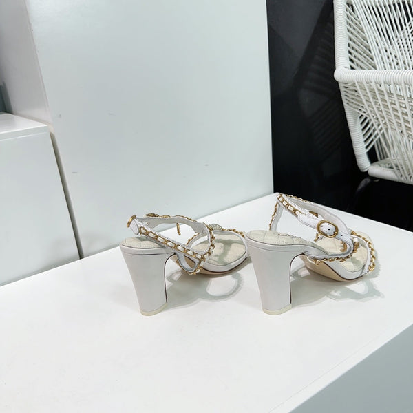 high heel sandal 85 white quilted calfskin mop