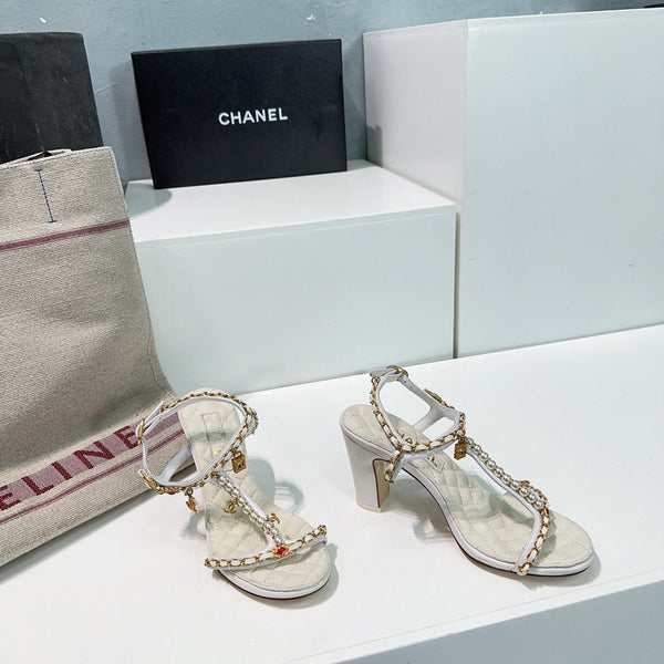 high heel sandal 85 white quilted calfskin mop