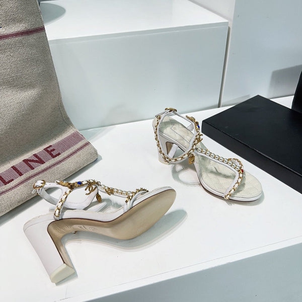 high heel sandal 85 white quilted calfskin mop