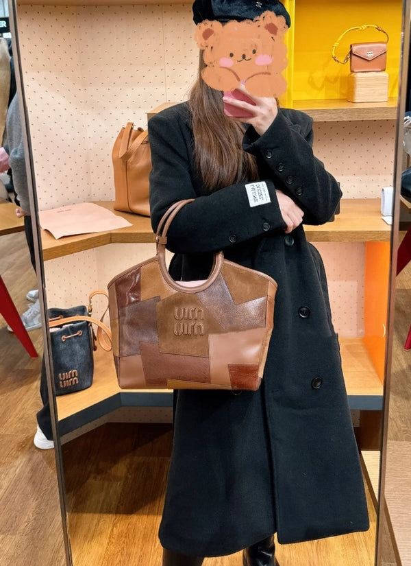 BORSA HOBO 28 IN PELLE COGNAC PATCHWORK