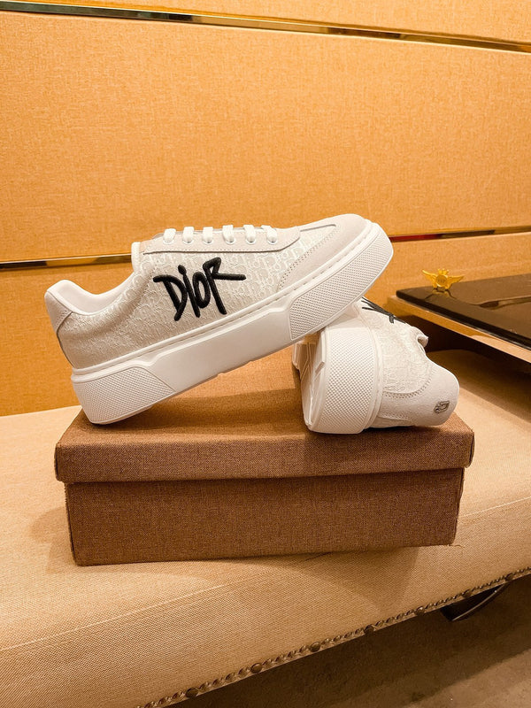 CD HOMME THICK-SOLE SNEAKERS BEIGE JACQUARD