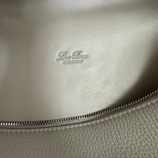 EXTRA POCKET BACKPACK L23.5 IN PEARL GRAY CALFSKIN WITH SILVER HARDWARE