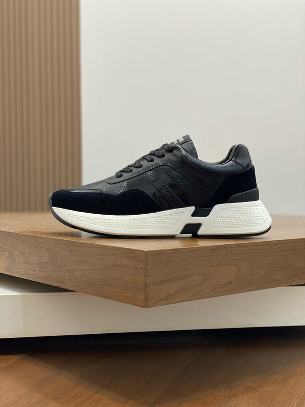 HM HOGAN SNEAKER BLACK CALFSKIN AND SUEDE