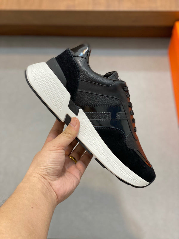 HM HOGAN SNEAKER BLACK CALFSKIN AND SUEDE