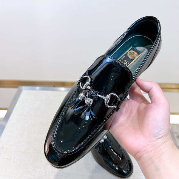 GG Men's Tassel Loafer Black Patent Leather 361345