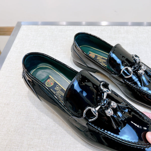 GG Men's Tassel Loafer Black Patent Leather 361345