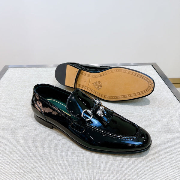 GG Men's Tassel Loafer Black Patent Leather 361345