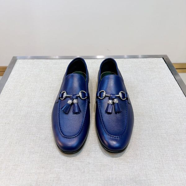 GG Men's Tassel Loafer Blue Calfskin 361349