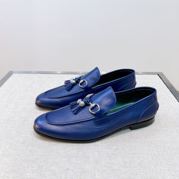 GG Men's Tassel Loafer Blue Calfskin 361349
