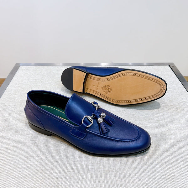 GG Men's Tassel Loafer Blue Calfskin 361349