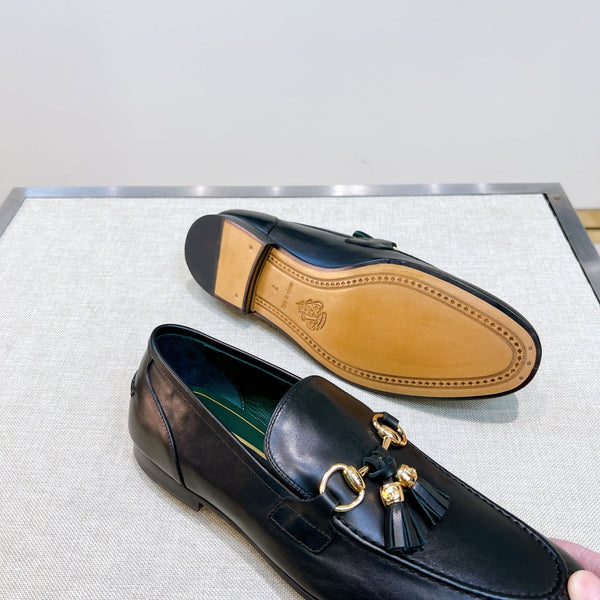 GG Men's Tassel Loafer Black Calfskin 361354