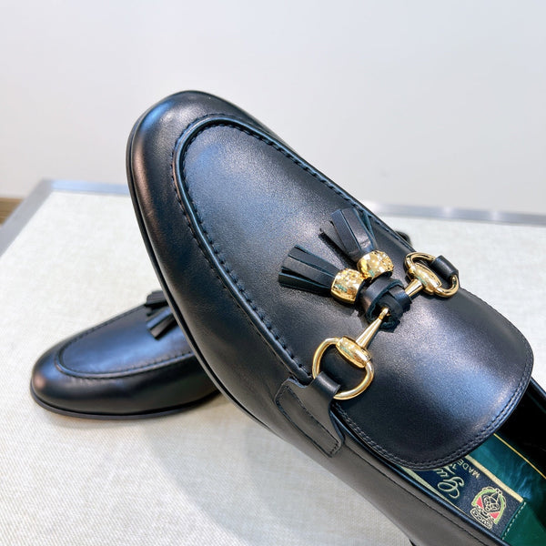 GG Men's Tassel Loafer Black Calfskin 361354