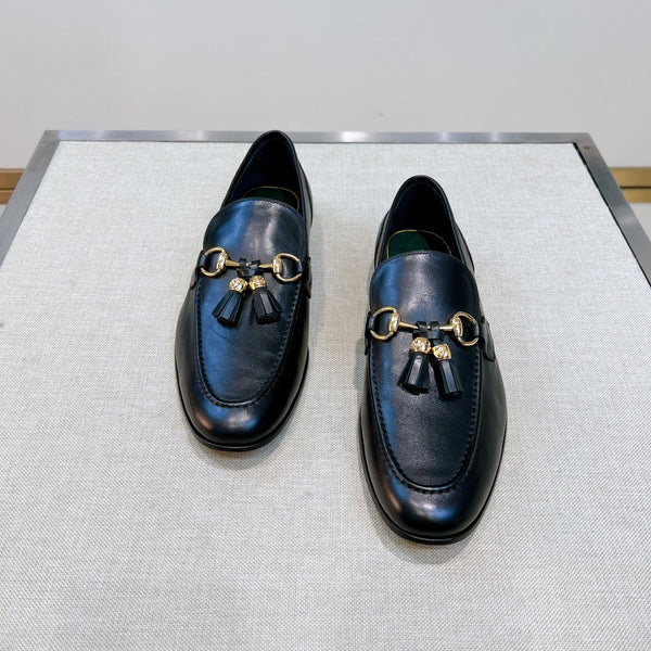 GG Men's Tassel Loafer Black Calfskin 361354