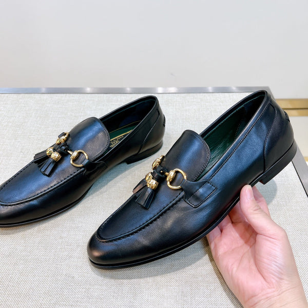GG Men's Tassel Loafer Black Calfskin 361354