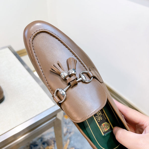 GG Men's Tassel Loafer Brown Calfskin 361356
