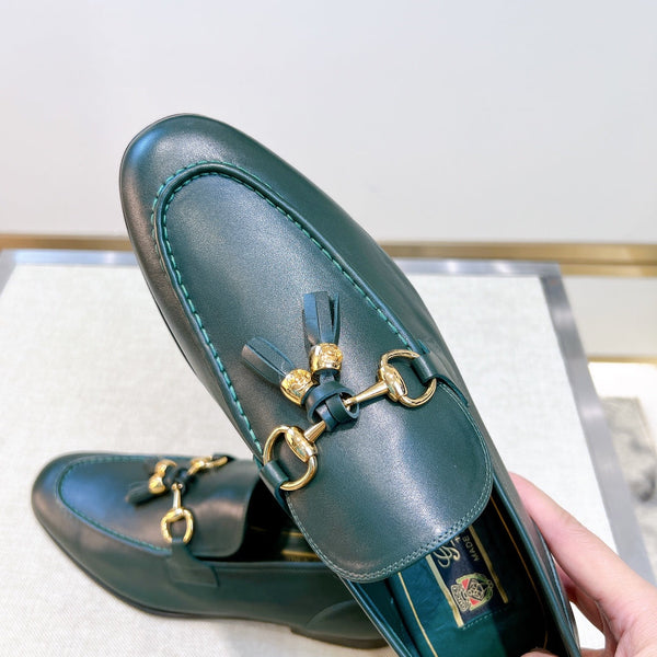 GG Men's Tassel Loafer Green Calfskin 361358