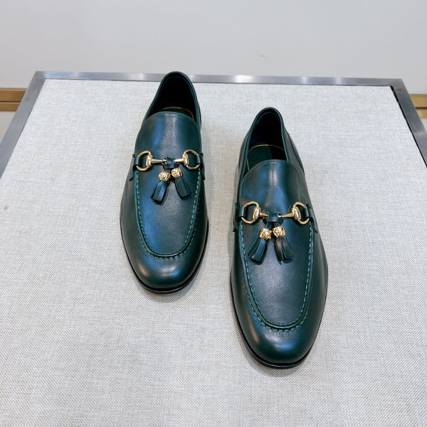 GG Men's Tassel Loafer Green Calfskin 361358