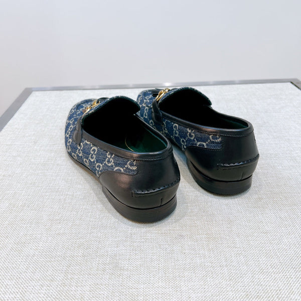 GG Men's Tassel Loafer Blue Canvas Calfskin 361363