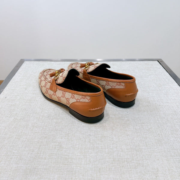 GG Men's Tassel Loafer Pink Canvas Calfskin 361365