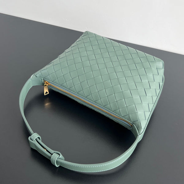 BORSA WALLACE 22 IN PELLE DI VITELLO BLU VERDE