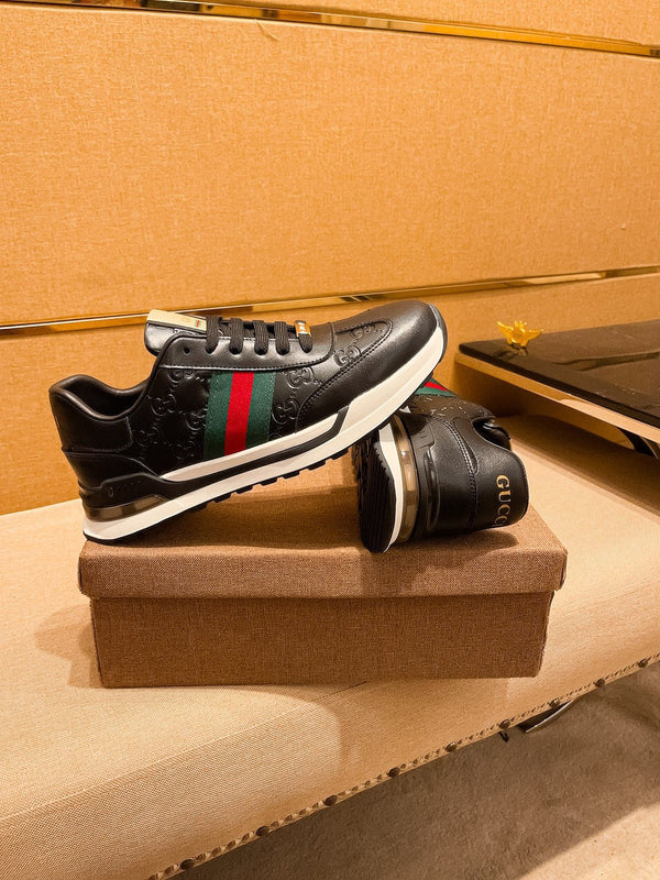 GG Men's ACE Sneaker Black Cowhide 108038