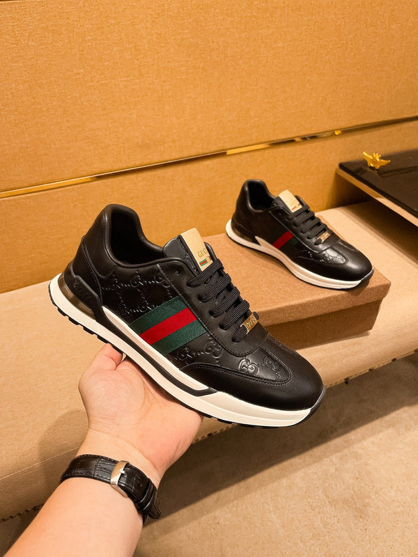 GG Men's ACE Sneaker Black Cowhide 108038