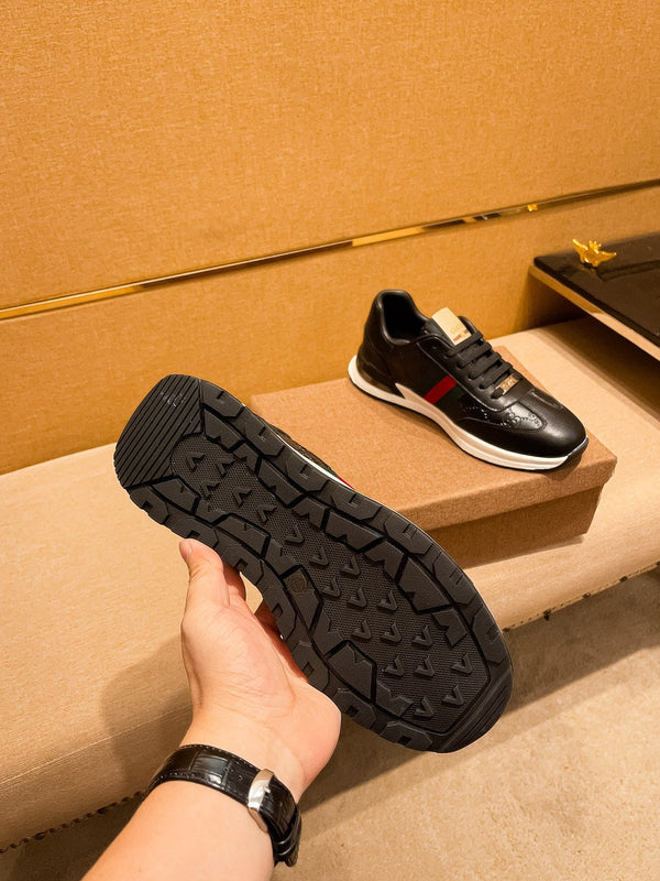 GG Men's ACE Sneaker Black Cowhide 108038