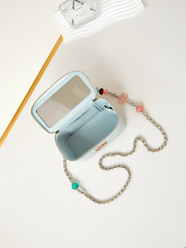 23p vanity 17cm cloud blue lambskin light gold hardware