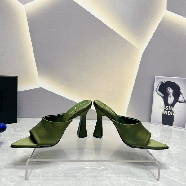SL GOLDIE MULES MOSS SATIN