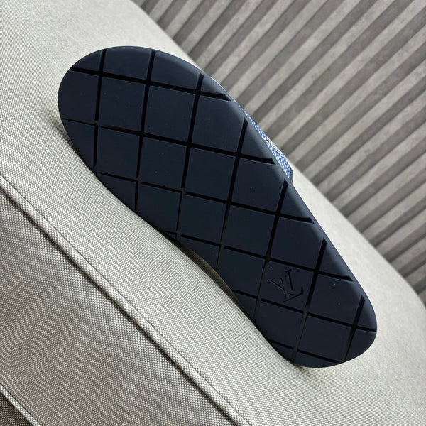LV VENICE MULE SLIPPERS NAVY BLUE DAMIER