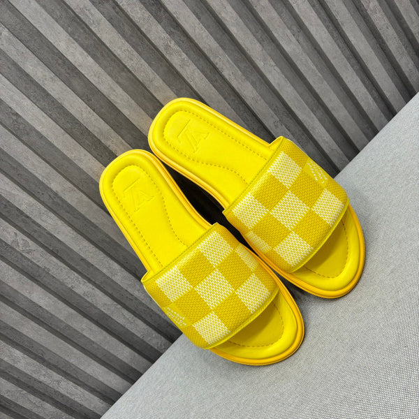LV VENICE MULE SLIPPERS LEMON YELLOW DAMIER