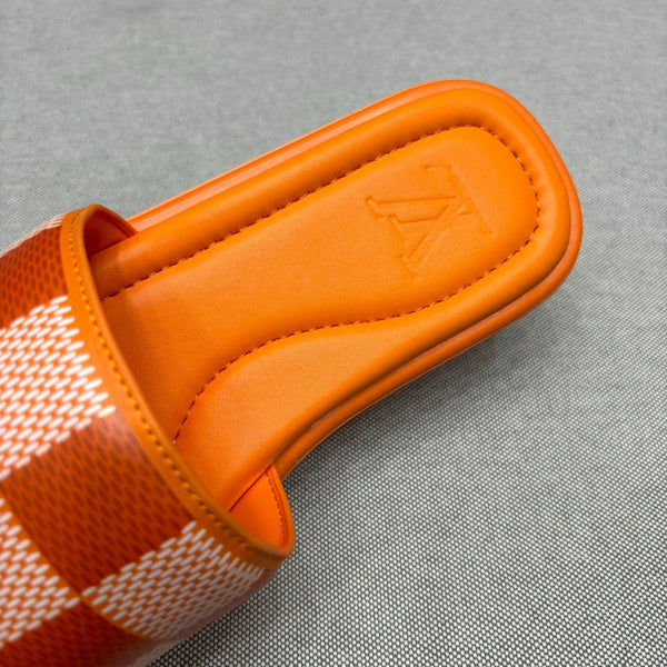 LV VENICE MULE SLIPPERS TIGER ORANGE DAMIER