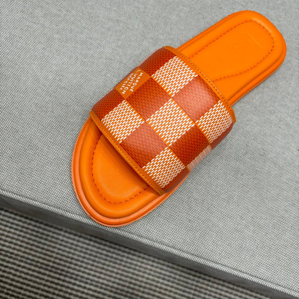 LV VENICE MULE SLIPPERS TIGER ORANGE DAMIER