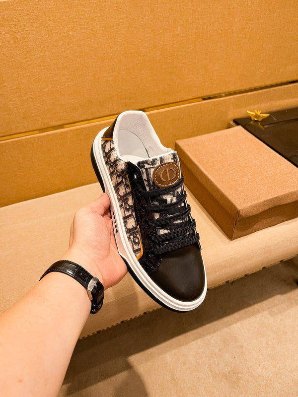 CD LOW TOP SNEAKER CHOCOLATE CALFSKIN