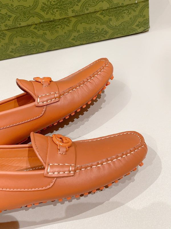 GG Men's Loafer Orange Calfskin 561758