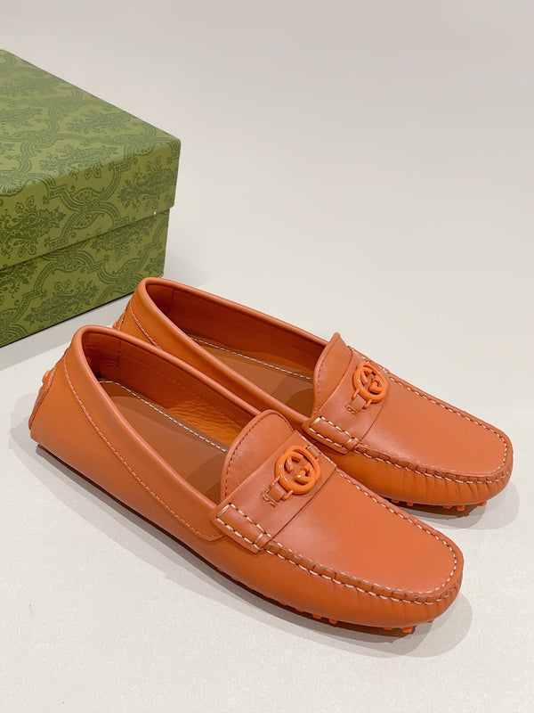 GG Men's Loafer Orange Calfskin 561758