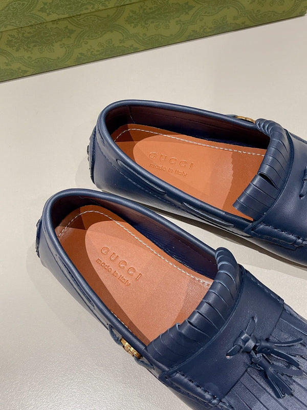GG Men's Tassel Loafer Navy Blue Calfskin 561799