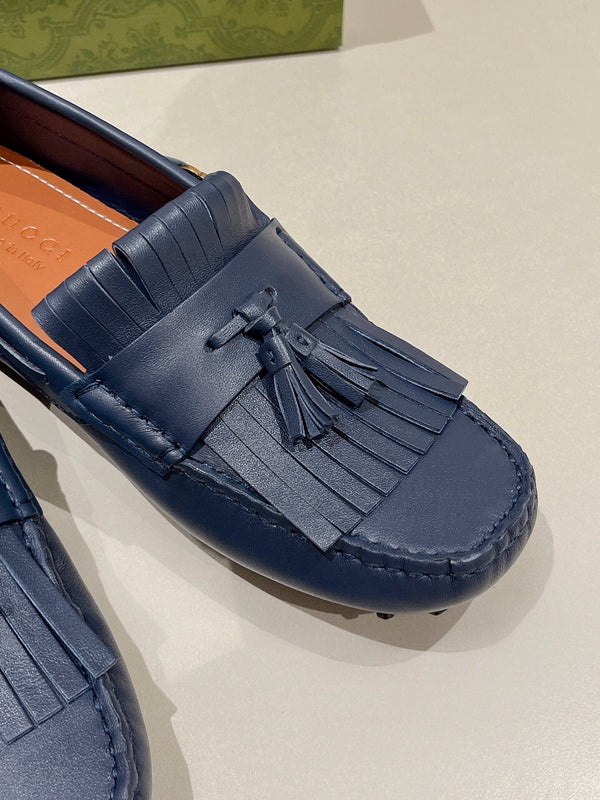 GG Men's Tassel Loafer Navy Blue Calfskin 561799