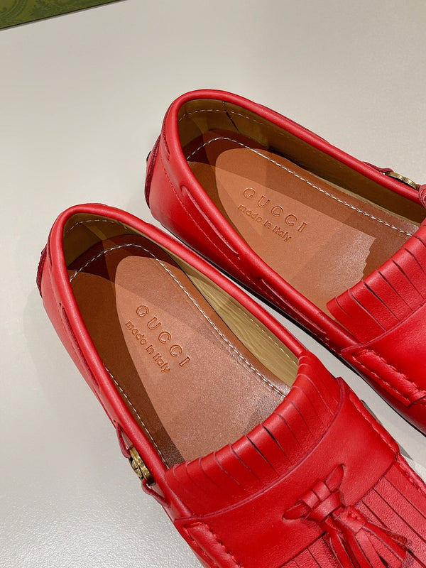 GG Men's Tassel Loafer Red Calfskin 561801