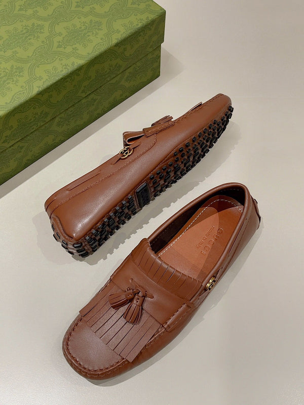 GG Men's Tassel Loafer Brown Calfskin 561802